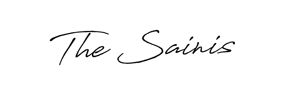 Use a signature maker to create a handwritten signature online. With this signature software, you can design (Antro_Vectra_Bolder) your own signature for name The Sainis. The Sainis signature style 7 images and pictures png