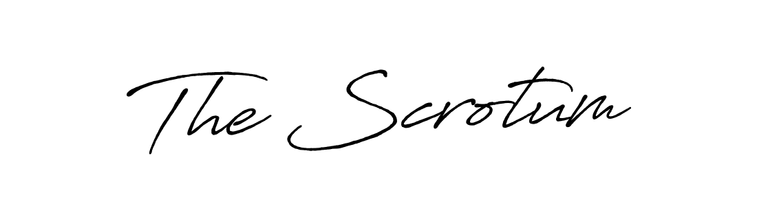 Create a beautiful signature design for name The Scrotum. With this signature (Antro_Vectra_Bolder) fonts, you can make a handwritten signature for free. The Scrotum signature style 7 images and pictures png