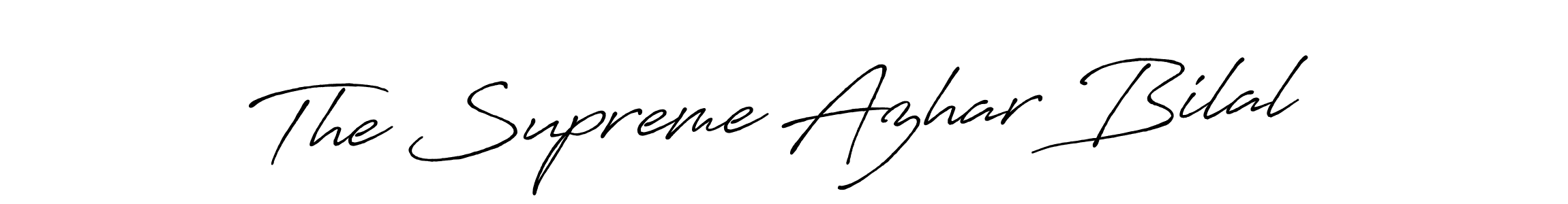 Similarly Antro_Vectra_Bolder is the best handwritten signature design. Signature creator online .You can use it as an online autograph creator for name The Supreme Azhar Bilal. The Supreme Azhar Bilal signature style 7 images and pictures png