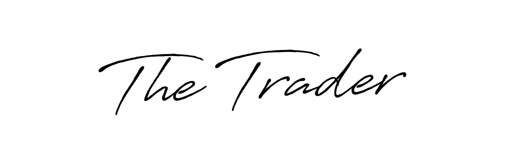 Use a signature maker to create a handwritten signature online. With this signature software, you can design (Antro_Vectra_Bolder) your own signature for name The Trader. The Trader signature style 7 images and pictures png