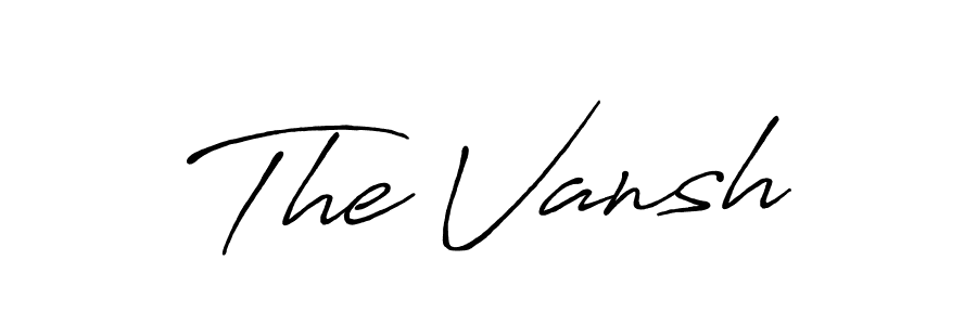 Use a signature maker to create a handwritten signature online. With this signature software, you can design (Antro_Vectra_Bolder) your own signature for name The Vansh. The Vansh signature style 7 images and pictures png