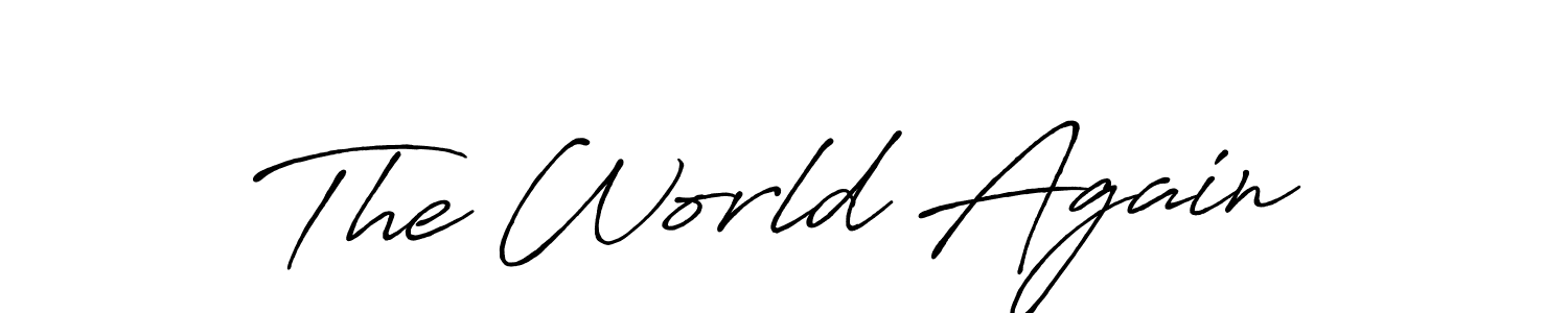 How to make The World Again signature? Antro_Vectra_Bolder is a professional autograph style. Create handwritten signature for The World Again name. The World Again signature style 7 images and pictures png