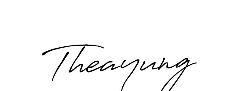 Make a beautiful signature design for name Theayung. With this signature (Antro_Vectra_Bolder) style, you can create a handwritten signature for free. Theayung signature style 7 images and pictures png