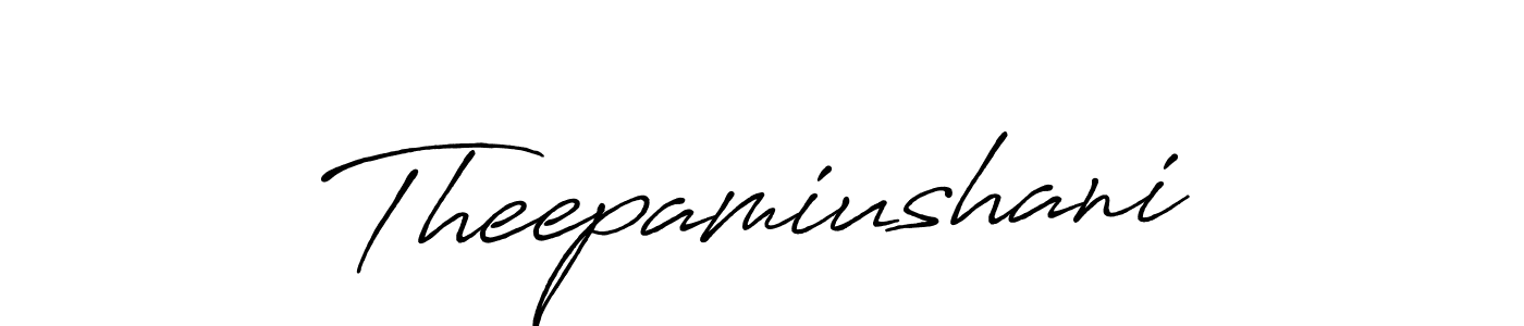 Make a beautiful signature design for name Theepamiushani. With this signature (Antro_Vectra_Bolder) style, you can create a handwritten signature for free. Theepamiushani signature style 7 images and pictures png