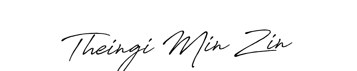 How to make Theingi Min Zin name signature. Use Antro_Vectra_Bolder style for creating short signs online. This is the latest handwritten sign. Theingi Min Zin signature style 7 images and pictures png