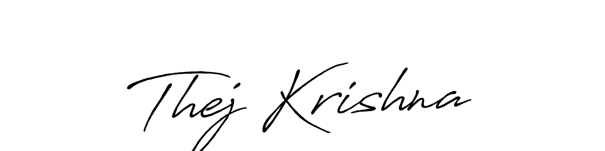 Thej Krishna stylish signature style. Best Handwritten Sign (Antro_Vectra_Bolder) for my name. Handwritten Signature Collection Ideas for my name Thej Krishna. Thej Krishna signature style 7 images and pictures png