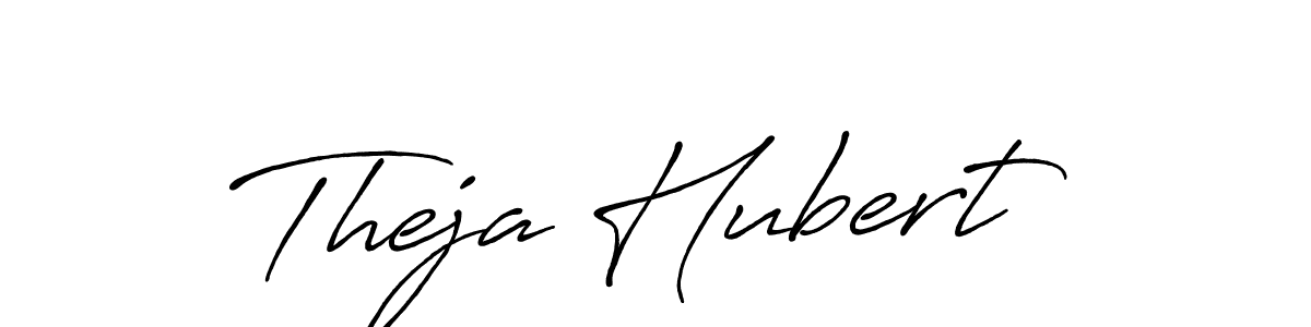 Theja Hubert stylish signature style. Best Handwritten Sign (Antro_Vectra_Bolder) for my name. Handwritten Signature Collection Ideas for my name Theja Hubert. Theja Hubert signature style 7 images and pictures png