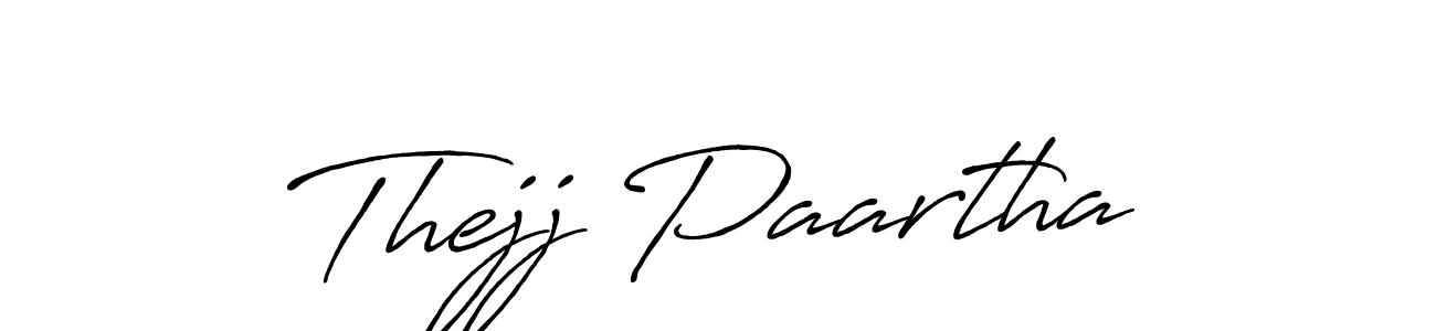 Use a signature maker to create a handwritten signature online. With this signature software, you can design (Antro_Vectra_Bolder) your own signature for name Thejj Paartha. Thejj Paartha signature style 7 images and pictures png