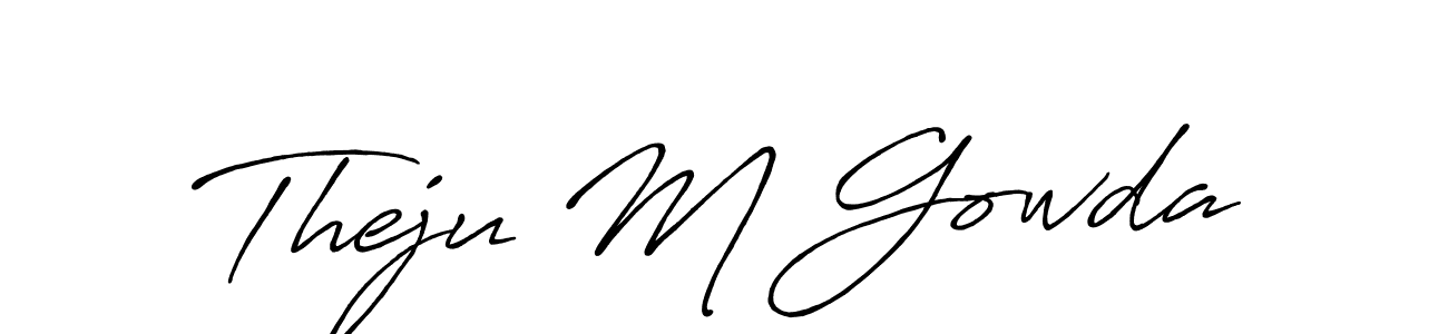 Also we have Theju M Gowda name is the best signature style. Create professional handwritten signature collection using Antro_Vectra_Bolder autograph style. Theju M Gowda signature style 7 images and pictures png