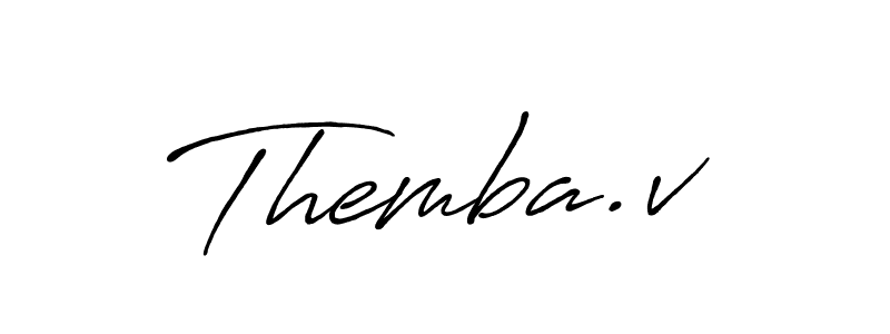 Create a beautiful signature design for name Themba.v. With this signature (Antro_Vectra_Bolder) fonts, you can make a handwritten signature for free. Themba.v signature style 7 images and pictures png