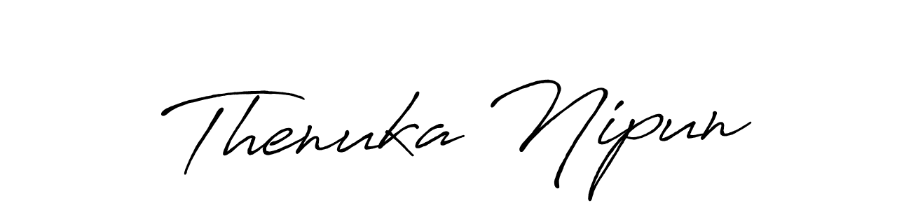 Use a signature maker to create a handwritten signature online. With this signature software, you can design (Antro_Vectra_Bolder) your own signature for name Thenuka Nipun. Thenuka Nipun signature style 7 images and pictures png