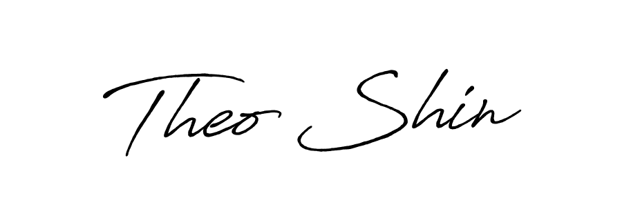 You should practise on your own different ways (Antro_Vectra_Bolder) to write your name (Theo Shin) in signature. don't let someone else do it for you. Theo Shin signature style 7 images and pictures png