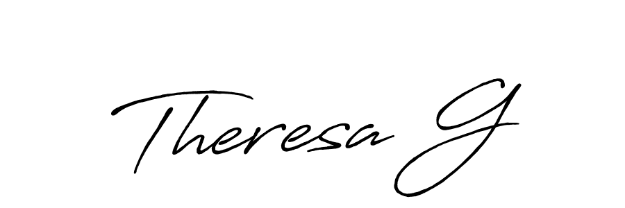 How to make Theresa G name signature. Use Antro_Vectra_Bolder style for creating short signs online. This is the latest handwritten sign. Theresa G signature style 7 images and pictures png