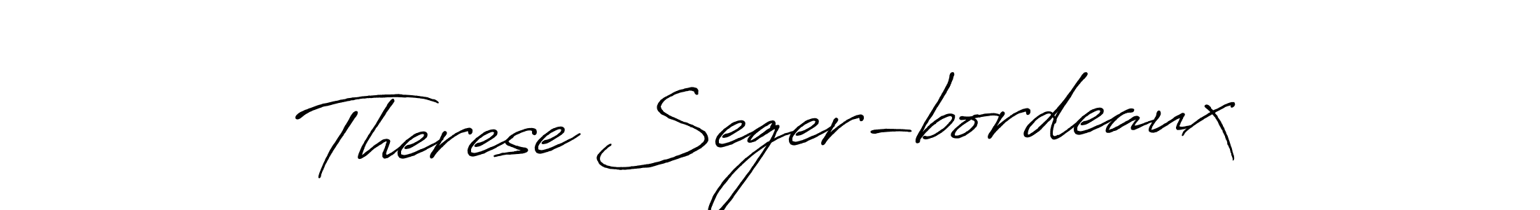 Create a beautiful signature design for name Therese Seger-bordeaux. With this signature (Antro_Vectra_Bolder) fonts, you can make a handwritten signature for free. Therese Seger-bordeaux signature style 7 images and pictures png