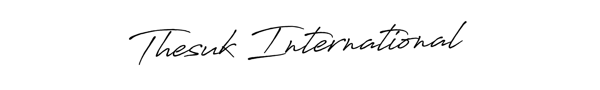 The best way (Antro_Vectra_Bolder) to make a short signature is to pick only two or three words in your name. The name Thesuk International include a total of six letters. For converting this name. Thesuk International signature style 7 images and pictures png