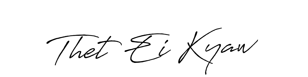 This is the best signature style for the Thet Ei Kyaw name. Also you like these signature font (Antro_Vectra_Bolder). Mix name signature. Thet Ei Kyaw signature style 7 images and pictures png