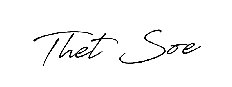 Make a beautiful signature design for name Thet Soe. With this signature (Antro_Vectra_Bolder) style, you can create a handwritten signature for free. Thet Soe signature style 7 images and pictures png