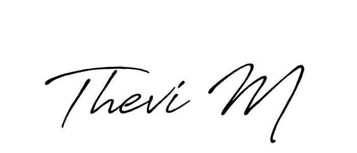 Similarly Antro_Vectra_Bolder is the best handwritten signature design. Signature creator online .You can use it as an online autograph creator for name Thevi M. Thevi M signature style 7 images and pictures png