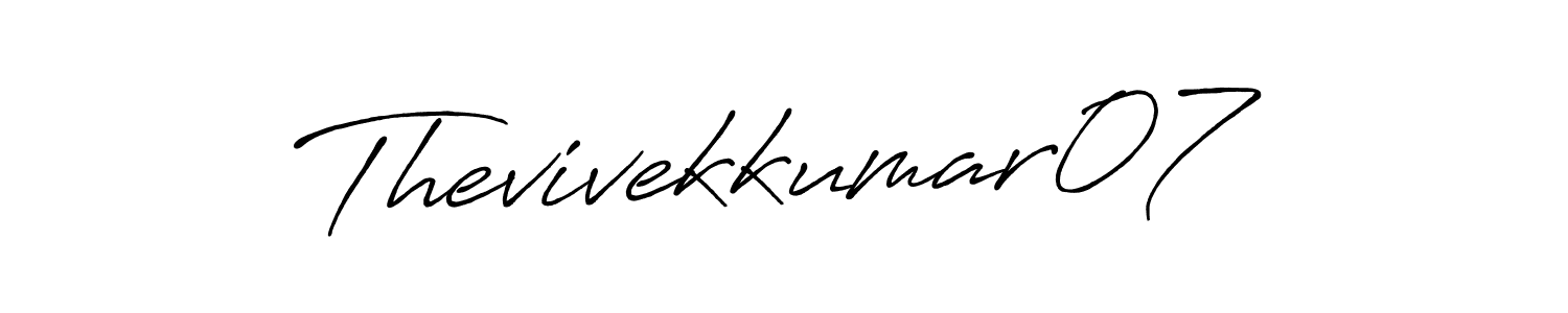 How to Draw Thevivekkumar07 signature style? Antro_Vectra_Bolder is a latest design signature styles for name Thevivekkumar07. Thevivekkumar07 signature style 7 images and pictures png