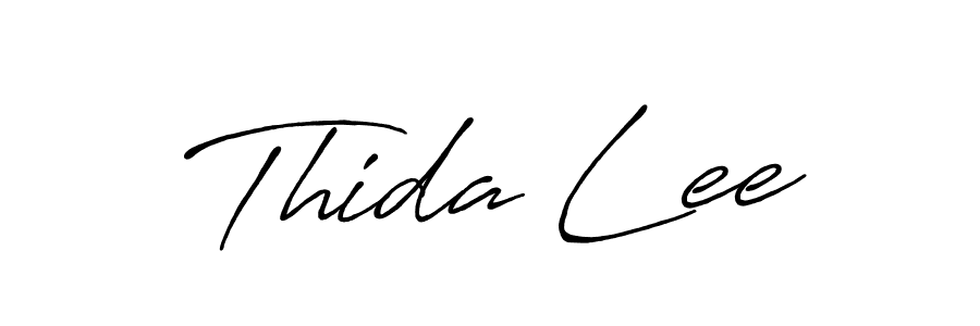 You should practise on your own different ways (Antro_Vectra_Bolder) to write your name (Thida Lee) in signature. don't let someone else do it for you. Thida Lee signature style 7 images and pictures png