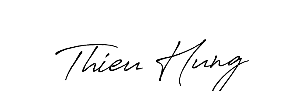 The best way (Antro_Vectra_Bolder) to make a short signature is to pick only two or three words in your name. The name Thieu Hung include a total of six letters. For converting this name. Thieu Hung signature style 7 images and pictures png
