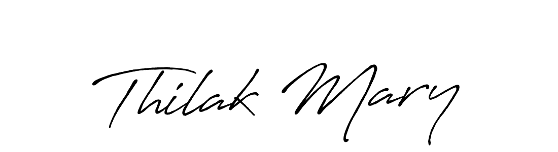 How to make Thilak Mary name signature. Use Antro_Vectra_Bolder style for creating short signs online. This is the latest handwritten sign. Thilak Mary signature style 7 images and pictures png