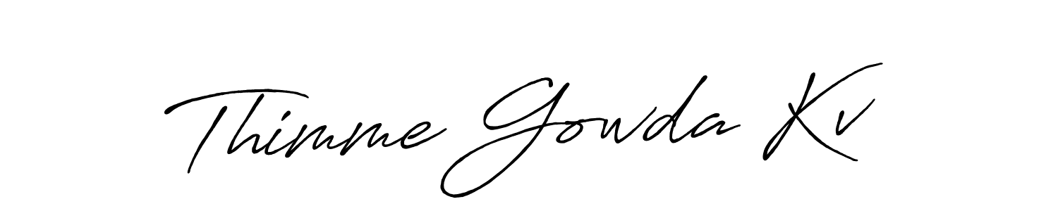 Make a beautiful signature design for name Thimme Gowda Kv. With this signature (Antro_Vectra_Bolder) style, you can create a handwritten signature for free. Thimme Gowda Kv signature style 7 images and pictures png