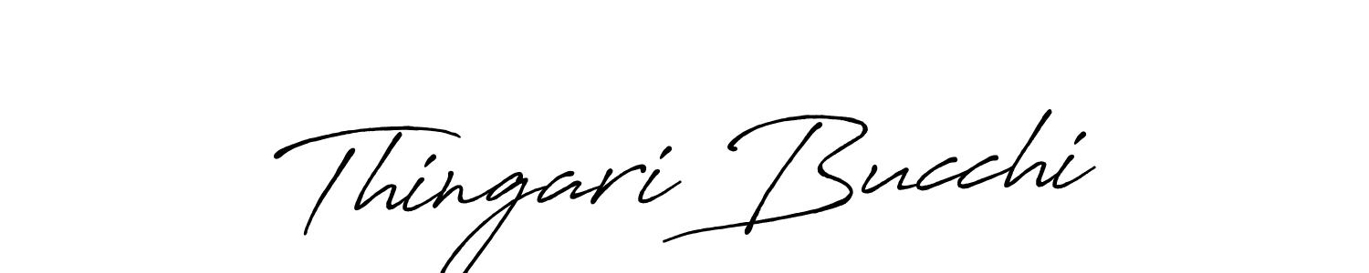 You should practise on your own different ways (Antro_Vectra_Bolder) to write your name (Thingari Bucchi) in signature. don't let someone else do it for you. Thingari Bucchi signature style 7 images and pictures png