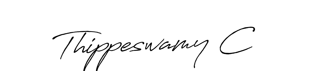 Use a signature maker to create a handwritten signature online. With this signature software, you can design (Antro_Vectra_Bolder) your own signature for name Thippeswamy C. Thippeswamy C signature style 7 images and pictures png