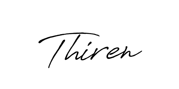 Use a signature maker to create a handwritten signature online. With this signature software, you can design (Antro_Vectra_Bolder) your own signature for name Thiren. Thiren signature style 7 images and pictures png