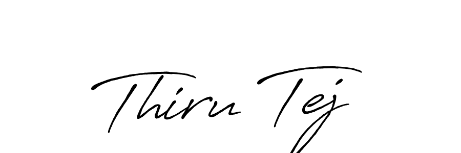 Use a signature maker to create a handwritten signature online. With this signature software, you can design (Antro_Vectra_Bolder) your own signature for name Thiru Tej. Thiru Tej signature style 7 images and pictures png