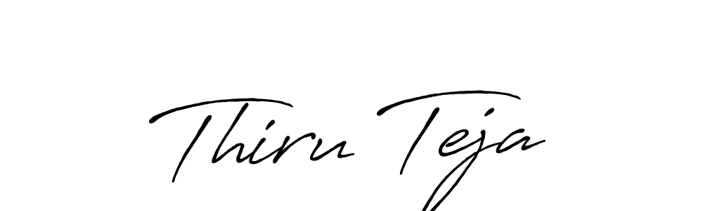 Use a signature maker to create a handwritten signature online. With this signature software, you can design (Antro_Vectra_Bolder) your own signature for name Thiru Teja. Thiru Teja signature style 7 images and pictures png