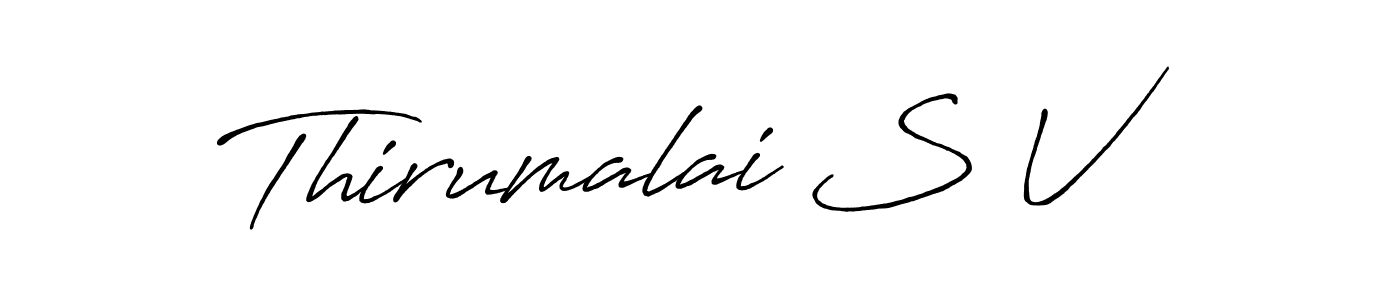 How to make Thirumalai S V name signature. Use Antro_Vectra_Bolder style for creating short signs online. This is the latest handwritten sign. Thirumalai S V signature style 7 images and pictures png