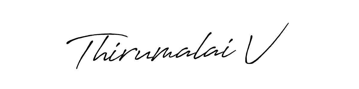 Use a signature maker to create a handwritten signature online. With this signature software, you can design (Antro_Vectra_Bolder) your own signature for name Thirumalai V. Thirumalai V signature style 7 images and pictures png