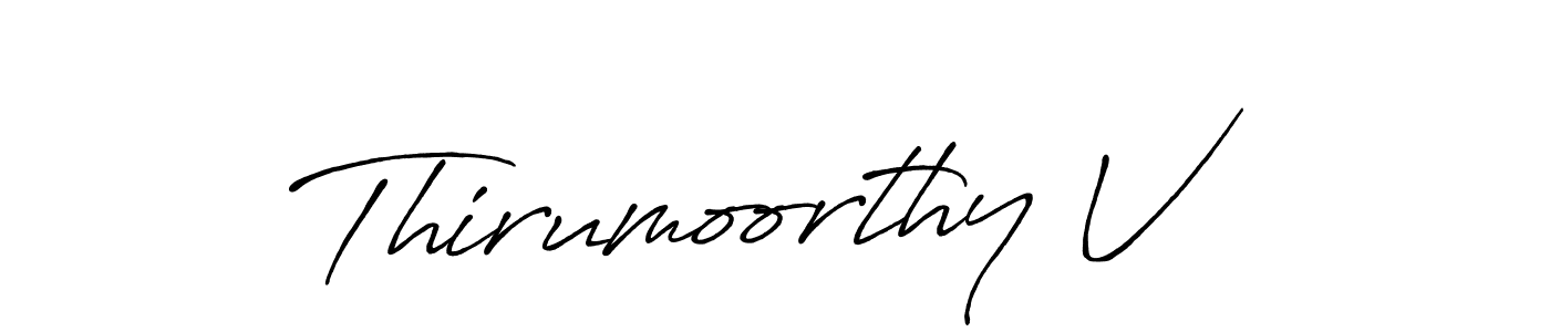 Design your own signature with our free online signature maker. With this signature software, you can create a handwritten (Antro_Vectra_Bolder) signature for name Thirumoorthy V. Thirumoorthy V signature style 7 images and pictures png