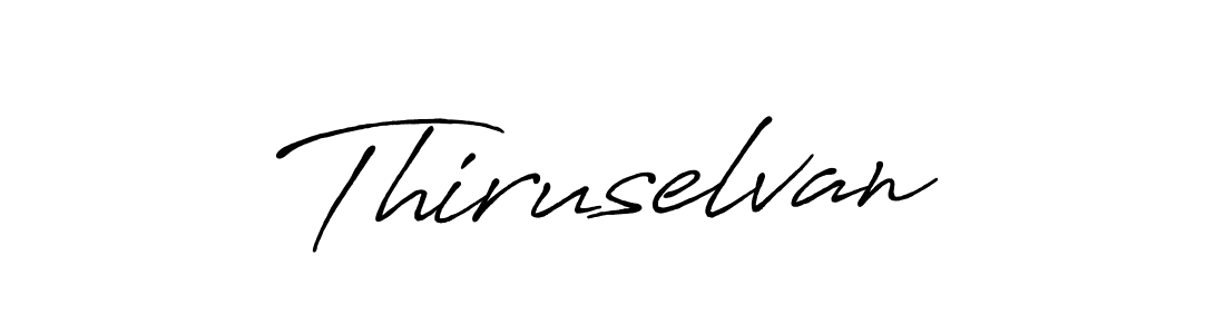 Use a signature maker to create a handwritten signature online. With this signature software, you can design (Antro_Vectra_Bolder) your own signature for name Thiruselvan. Thiruselvan signature style 7 images and pictures png
