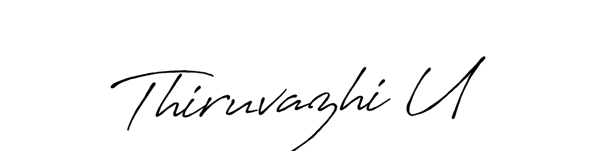 How to make Thiruvazhi U signature? Antro_Vectra_Bolder is a professional autograph style. Create handwritten signature for Thiruvazhi U name. Thiruvazhi U signature style 7 images and pictures png