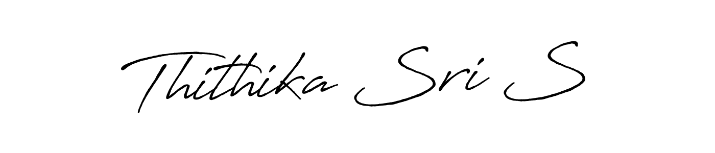 How to make Thithika Sri S name signature. Use Antro_Vectra_Bolder style for creating short signs online. This is the latest handwritten sign. Thithika Sri S signature style 7 images and pictures png