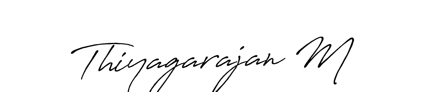 How to make Thiyagarajan M name signature. Use Antro_Vectra_Bolder style for creating short signs online. This is the latest handwritten sign. Thiyagarajan M signature style 7 images and pictures png