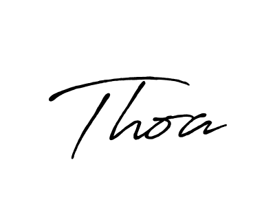 Make a beautiful signature design for name Thoa. With this signature (Antro_Vectra_Bolder) style, you can create a handwritten signature for free. Thoa signature style 7 images and pictures png