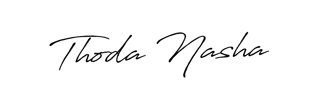 Use a signature maker to create a handwritten signature online. With this signature software, you can design (Antro_Vectra_Bolder) your own signature for name Thoda Nasha. Thoda Nasha signature style 7 images and pictures png