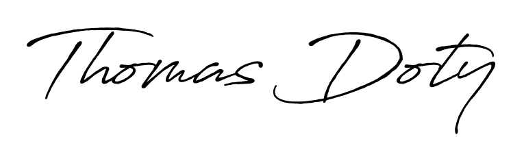 The Antro_Vectra_Bolder font transforms the name Thomas Doty into an executive sign with sharp precision and distinguished character. Thomas Doty signature style 7 images and pictures png