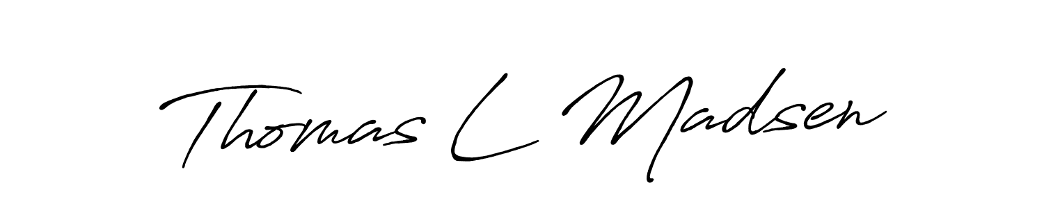 Design your own signature with our free online signature maker. With this signature software, you can create a handwritten (Antro_Vectra_Bolder) signature for name Thomas L Madsen. Thomas L Madsen signature style 7 images and pictures png