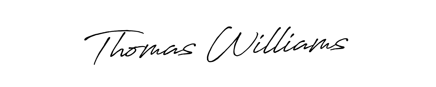 How to make Thomas Williams name signature. Use Antro_Vectra_Bolder style for creating short signs online. This is the latest handwritten sign. Thomas Williams signature style 7 images and pictures png