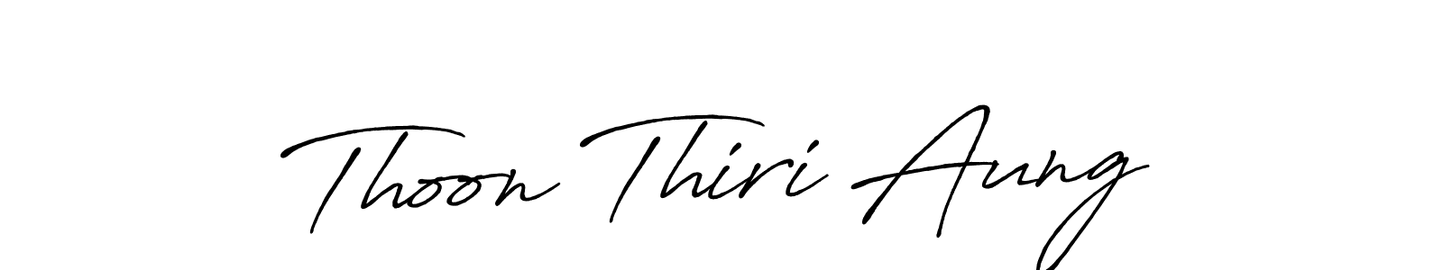 The best way (Antro_Vectra_Bolder) to make a short signature is to pick only two or three words in your name. The name Thoon Thiri Aung include a total of six letters. For converting this name. Thoon Thiri Aung signature style 7 images and pictures png