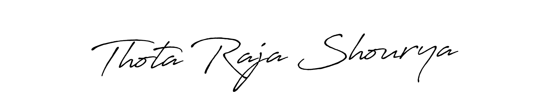 How to make Thota Raja Shourya name signature. Use Antro_Vectra_Bolder style for creating short signs online. This is the latest handwritten sign. Thota Raja Shourya signature style 7 images and pictures png