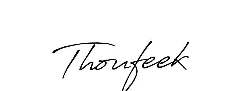 Thoufeek stylish signature style. Best Handwritten Sign (Antro_Vectra_Bolder) for my name. Handwritten Signature Collection Ideas for my name Thoufeek. Thoufeek signature style 7 images and pictures png