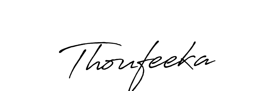 Also we have Thoufeeka name is the best signature style. Create professional handwritten signature collection using Antro_Vectra_Bolder autograph style. Thoufeeka signature style 7 images and pictures png