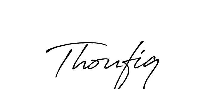 Create a beautiful signature design for name Thoufiq. With this signature (Antro_Vectra_Bolder) fonts, you can make a handwritten signature for free. Thoufiq signature style 7 images and pictures png