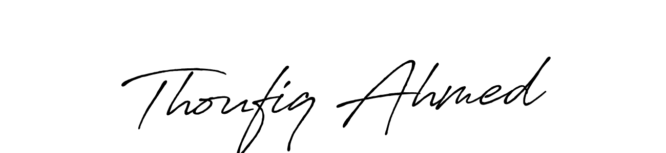Thoufiq Ahmed stylish signature style. Best Handwritten Sign (Antro_Vectra_Bolder) for my name. Handwritten Signature Collection Ideas for my name Thoufiq Ahmed. Thoufiq Ahmed signature style 7 images and pictures png